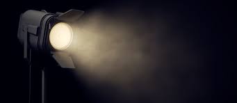 single spotlight in darkness